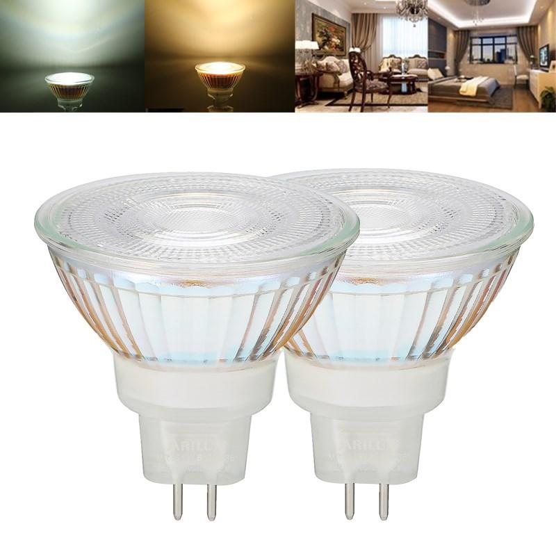 1X 5X 10X ARILUX® MR16 SMD2835 5W Pure White Warm White LED Glass Spot Lightt Bulb AC DC12V