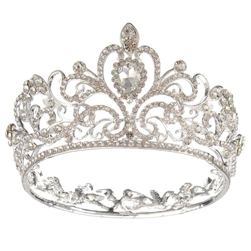 Bride Gold Silver Rhinestone Crystal Crown Tiara Head Jewelry Princess Queen Wedding Headpiece