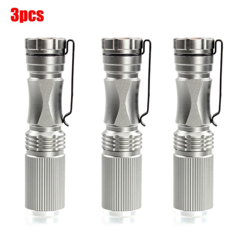 3pcs Meco XPE Q5 600Lumen 7W Zoomable LED Flashlight Silver For 1xAA 1.2V