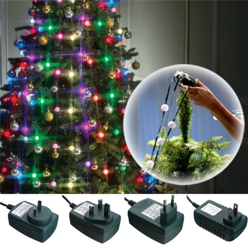 Colorful 64LEDs Three Modes Christmas Tree Fiber Optical Night Light Bulb for Party AC110 240V