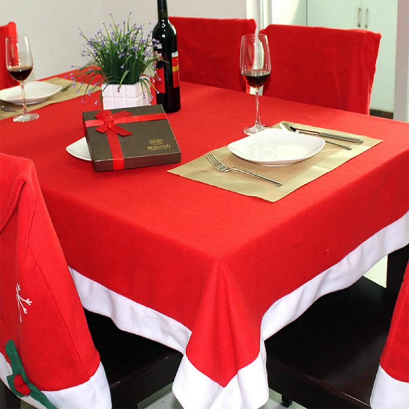 184X128cm Christmas Table Cloth Red Rectangle Table Cover Home Kitchen Party Decoration