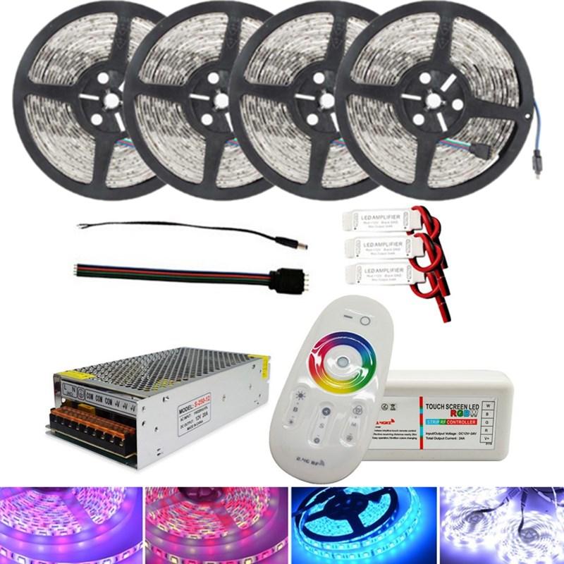 4*5M SMD5050 Waterproof LED Strip Light 2.4G RF Remote Controller Lighting Transformer Kit DC12V
