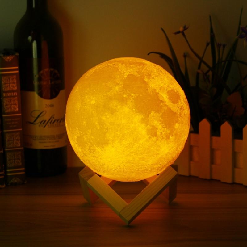 12cm Magical Two Tone Moon Lamp USB Rechargeable Luna LED Night Light Touch Vibration Sensor Gift