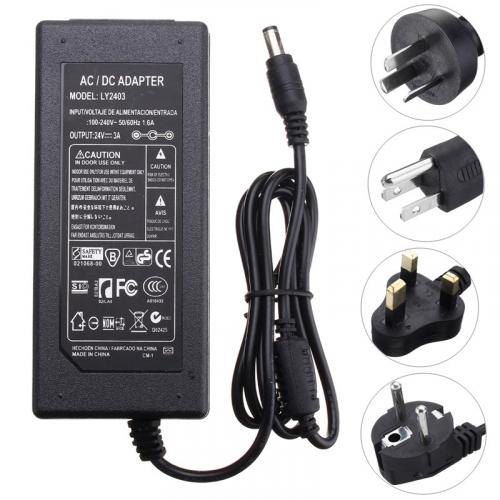 AC110 240V To DC24V 3A Power Supply Adapter for LED Strip Light