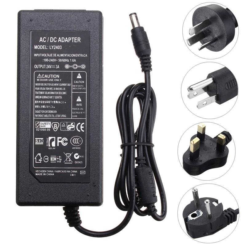 AC110 240V To DC24V 3A Power Supply Adapter for LED Strip Light