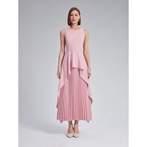 geplooide midi-rok met ruches