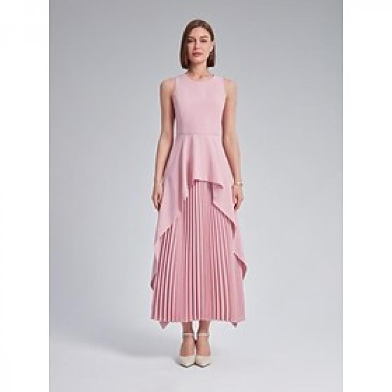 geplooide midi-rok met ruches