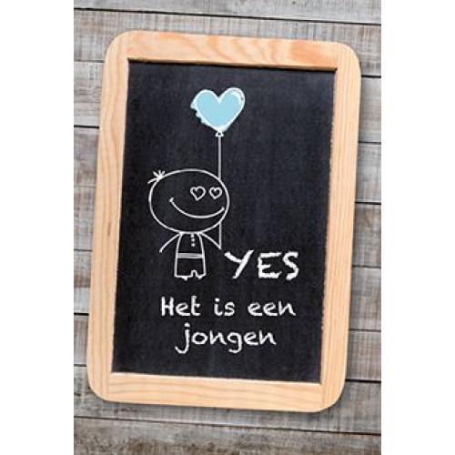6 Wenskaarten met envelop - Hoera een jongen