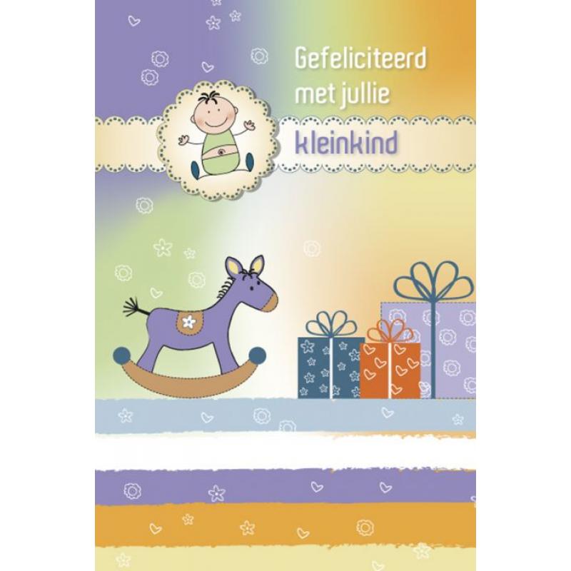 6 Wenskaarten met envelop - Gefeliciteerd kleinkind