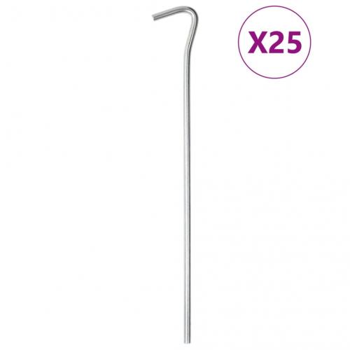 VidaXL Tentharingen 25 st Ø5 mm 23 cm gegalvaniseerd staal