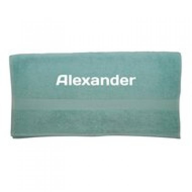Badlaken 70x140 mint met naamborduring