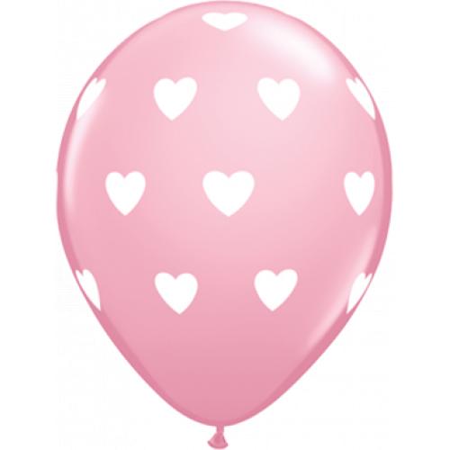 Qualatex Big Hearts Standard Pink Latex Round 11in 27.5cm
