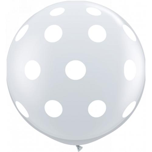 Big Polka Dots Crystal Diamond Clear (Transparent) Latex Round 36in 90cm Qualatex laagste prijs