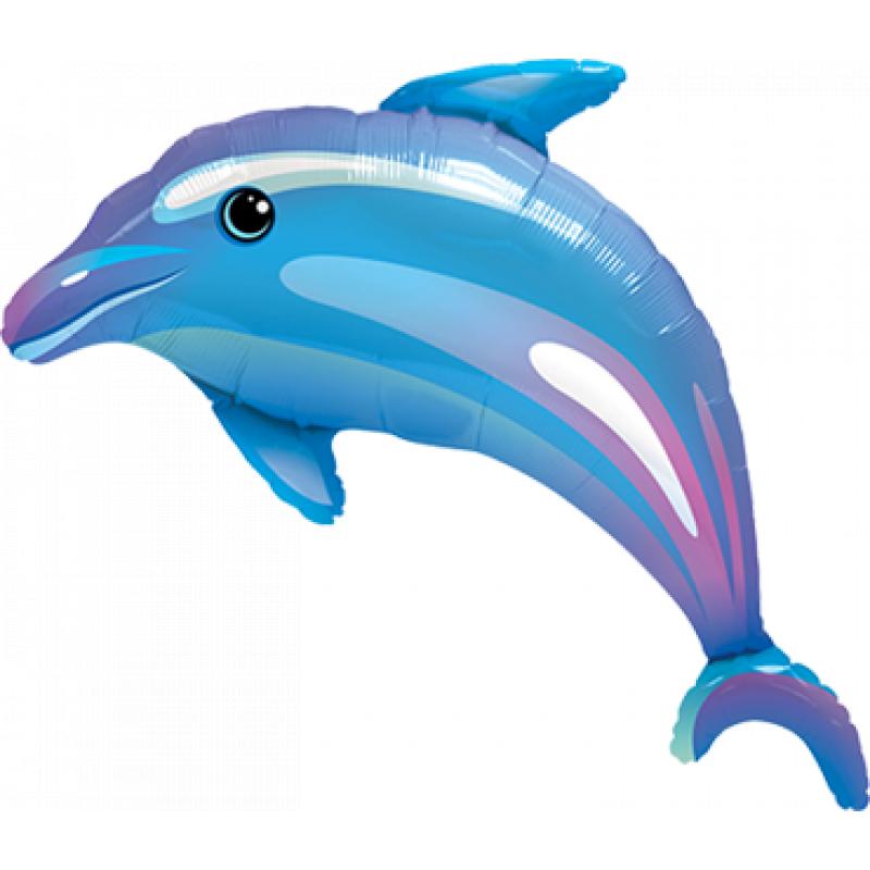 Qualatex Delightful Dolphin Foil Shape 42in 100cm