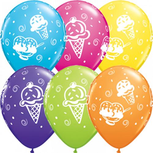 Qualatex Ice Cream Treats Tropical Assortment Latex Round 11in 27.5cm