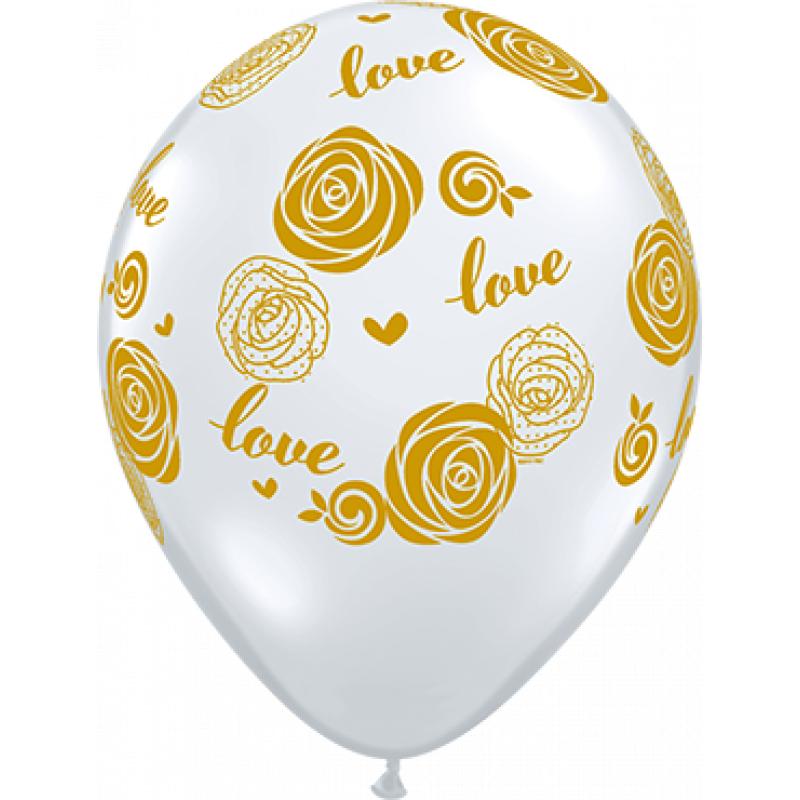 Love Roses Crystal Diamond Clear (Transparent) Latex Round 11in 27.5cm