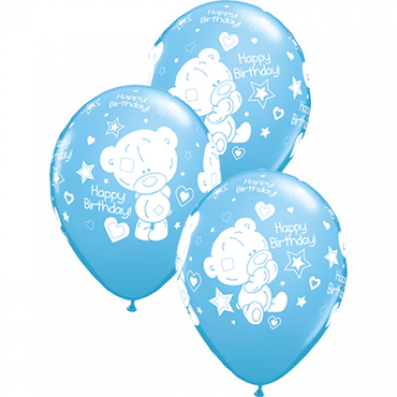 Me To You Tiny Tatty Teddy Birthday Standard Pale Blue Latex Round 11in 27.5cm Tiny tatty logo