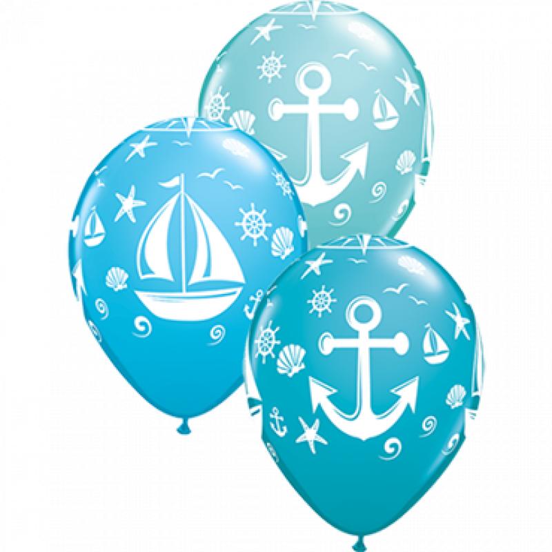 Nautical Sailboat and Anchor Fashion Caribbean Blue, Fashion Robins Egg Blue and Fashion Tropical