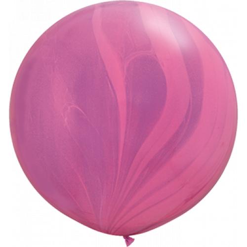 Pink Violet Rainbow SuperAgate Latex Round 30in 75cm Qualatex