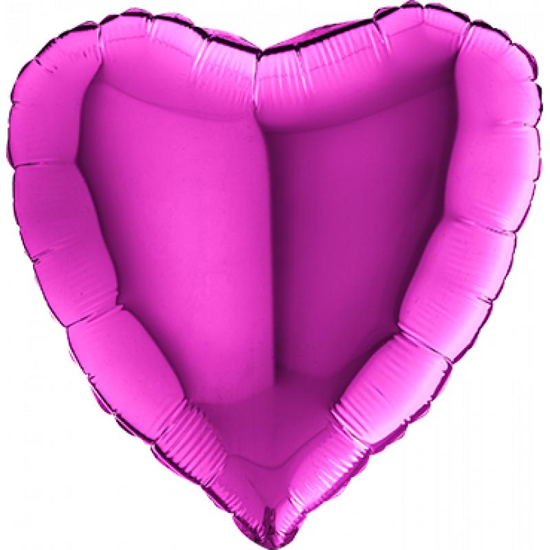Purple Foil Heart 18in 45cm