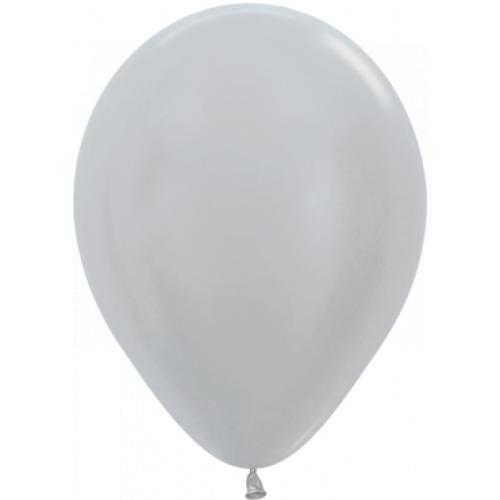 Sempertex Satin Pearl Silver Latex Round 11in 27.5cm