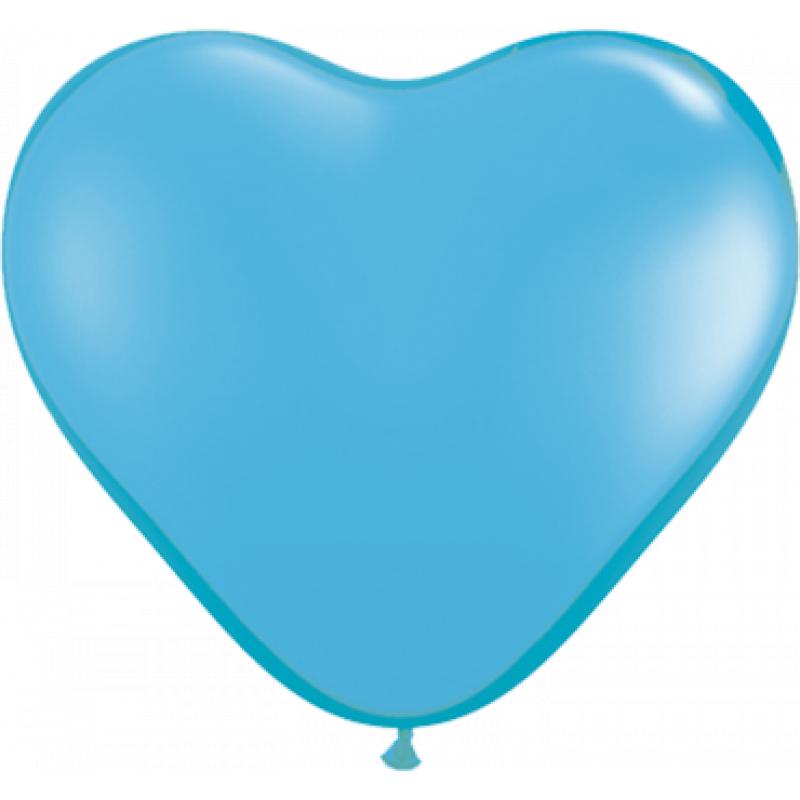 Standard Pale Blue Latex Heart 6in 15cm Qualatex