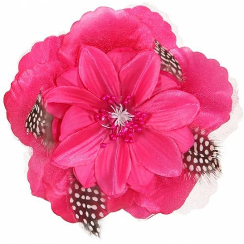 Geweldig Hawaii feestartikelen|Roze Hawaii bloem met veertjes