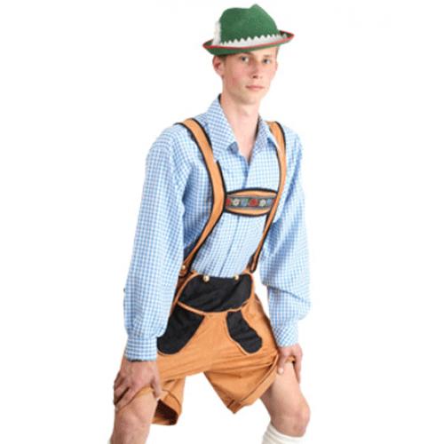 Schitterend Oktoberfest kostuums|Bierfeest blouse geblokt blauw