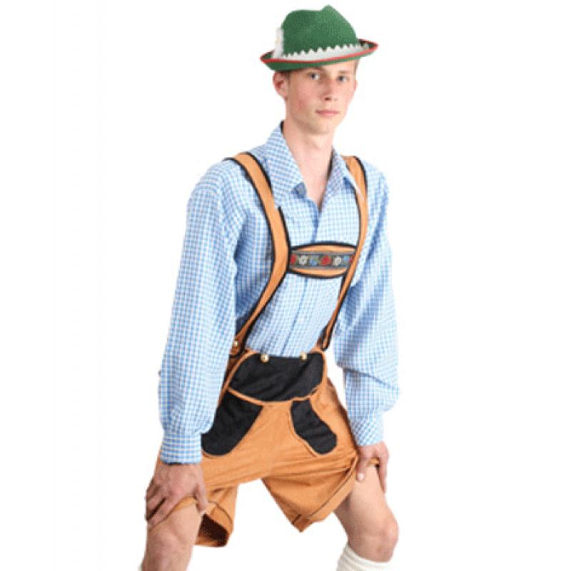 Schitterend Oktoberfest kostuums|Bierfeest blouse geblokt blauw