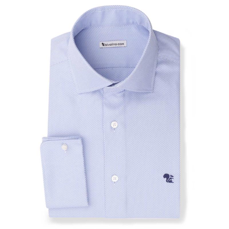 BIDFILIANO - blauw dobby overhemd - Bedford 2