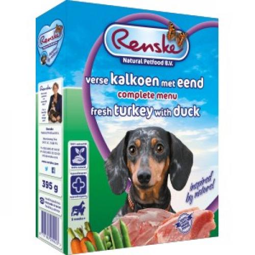 Hondenvoer Renske Renske Renske Vers Kalkoen en Eend hondenvoer 6 trays (60 x 395 gram)