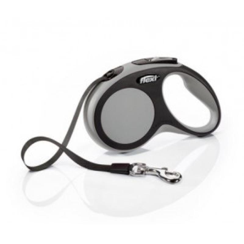 Hond Hondenriemen Flexi Flexi New Comfort S Tape 5 meter Grijs