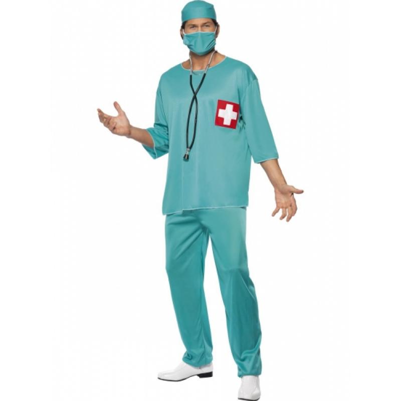 Chirurg dokters kostuum - voor volwassenen - Carnaval verkleedkleding - groen
