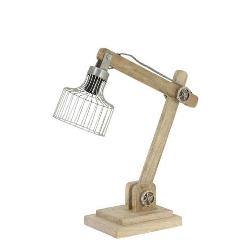 Light Living Bureaulamp 'Ebke', hout naturel zink Light Living Root Catalog