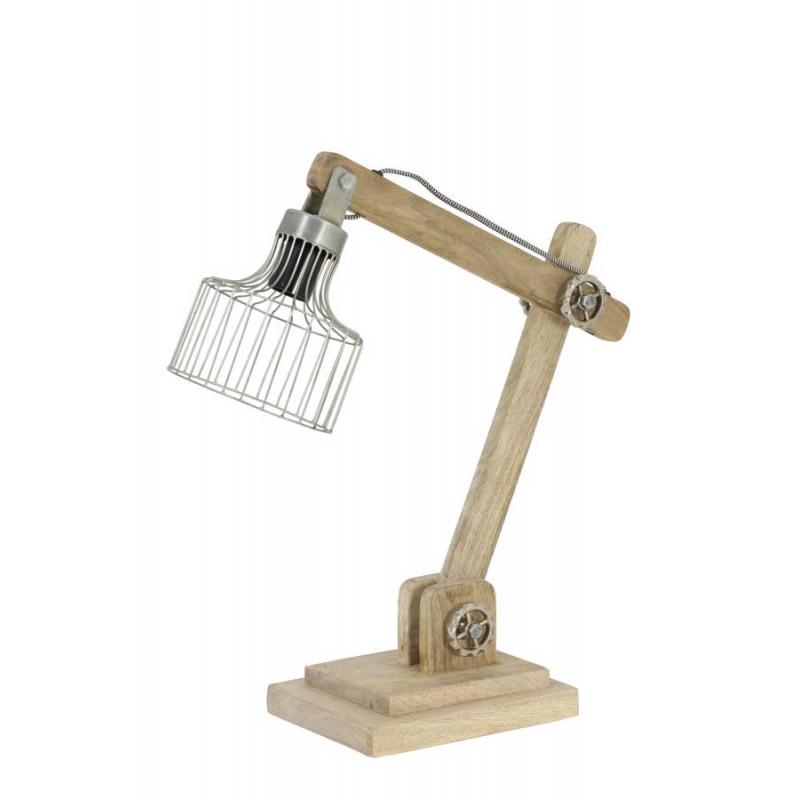 Light Living Bureaulamp 'Ebke', hout naturel zink Light Living Root Catalog
