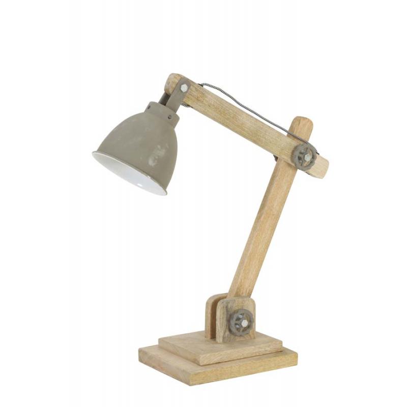 Light Living Light Living Bureaulamp 'Elmer', hout naturel cement Root Catalog