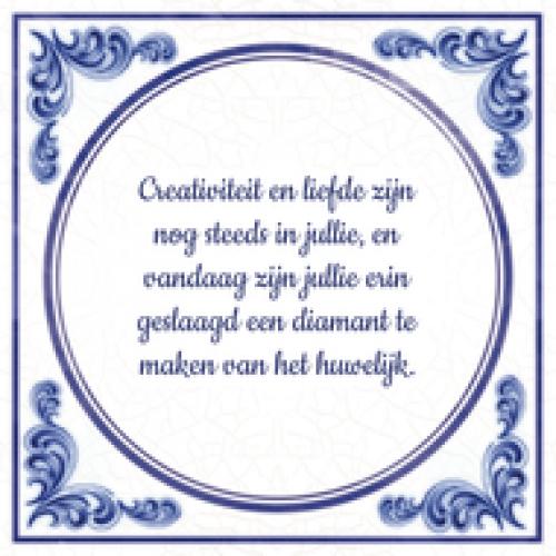 Creativiteit en liefde zijn nog steeds in jullie, en vandaag zijn jullie erin geslaagd een diamant
