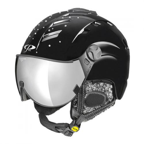 â‚¬100000000 Goedkoper CP Skihelm CP camurai swarovski zwart shiny clear silver mirror Vizier cat.2