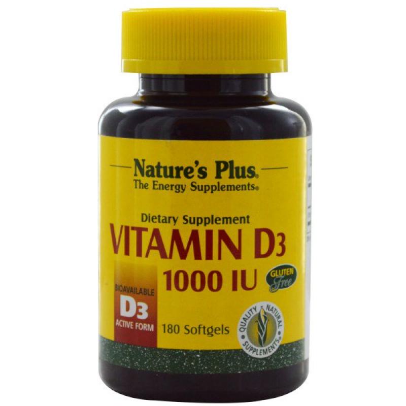Nature apos s Plus Vitamin D3, 1000 IU (180 Softgels) Nature apos s Plus