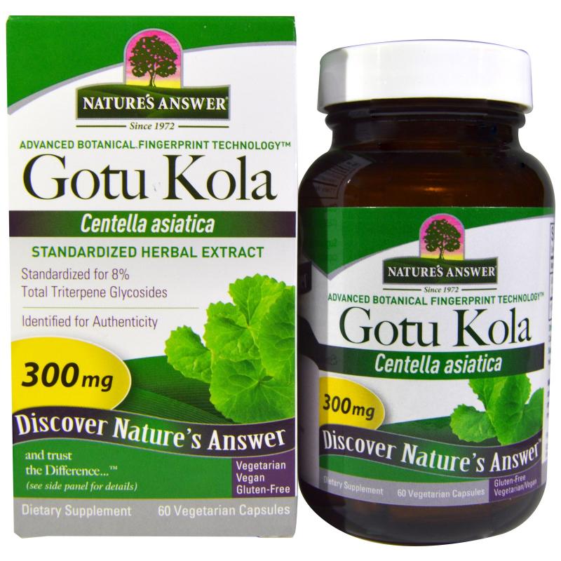 Gotu Kola, Standardized Herbal Extract, 300 mg (60 Veggie Caps) Nature apos s Answer Natures Answer