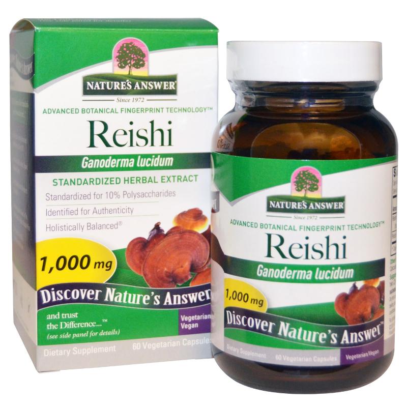 Reishi, Standardized Herbal Extract, 1000 mg (60 Veggie Caps) Nature apos s Answer