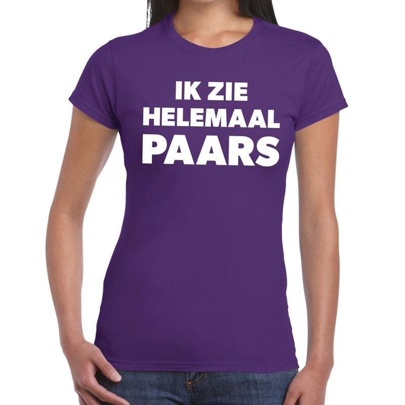 Toppers - Ik zie helemaal paars tekst t-shirt dames