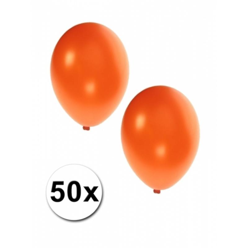 Feestartikelen diversen Geen 50x Oranje grote ballonnen