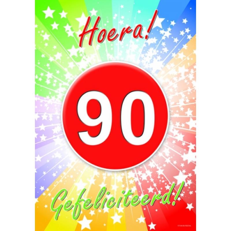 Shoppartners 90 jaar verjaardag poster Leeftijd feestartikelen