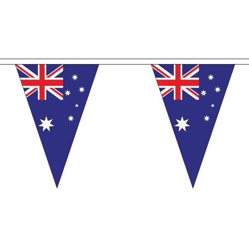 AlleKleurenShirts Australie slinger met puntvlaggetjes 5 meter Landen versiering en vlaggen