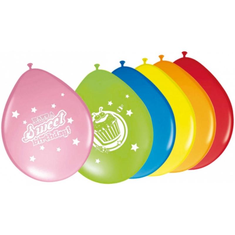 Feestartikelen diversen Folat Ballonnetjes verjaardag 8 stuks