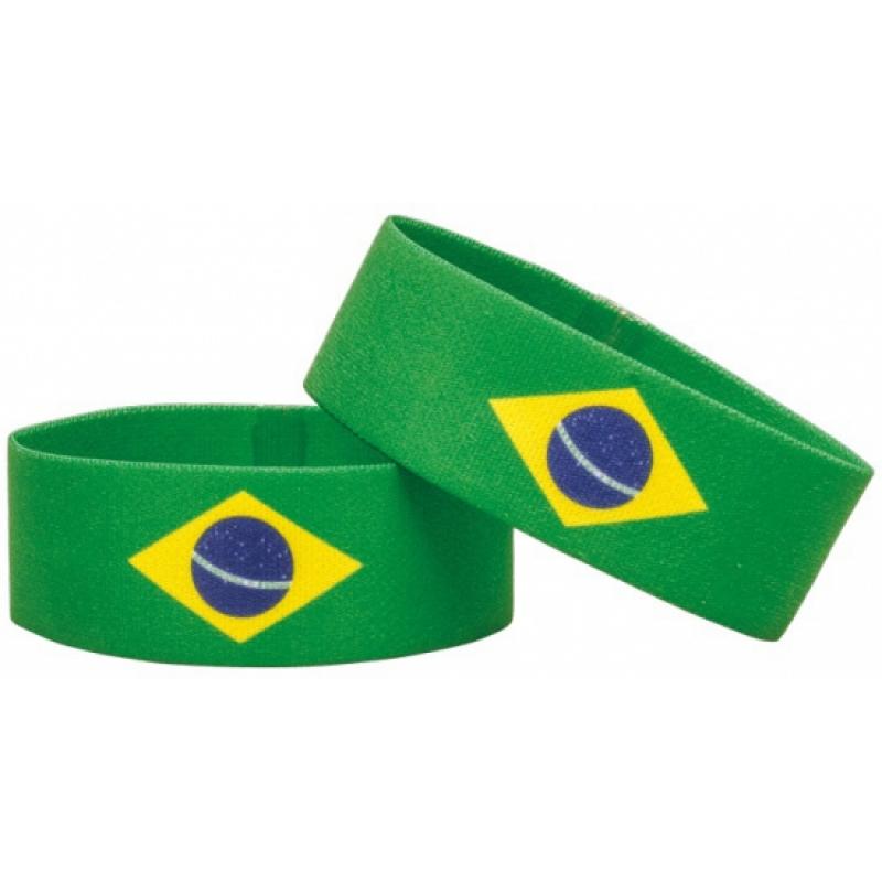 Landen versiering en vlaggen Fan armband Brazilie