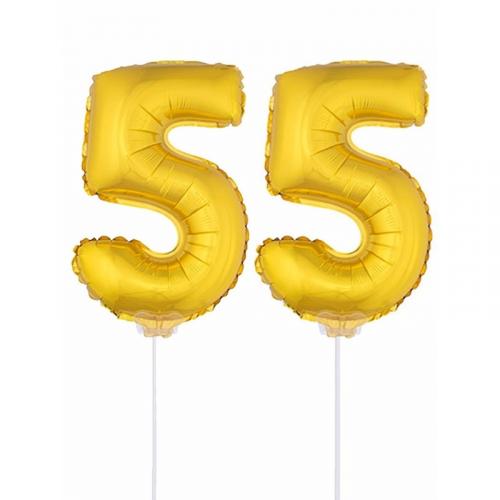 Leeftijd feestartikelen AlleKleurenShirts Folie ballonnen cijfer 55 goud 41 cm