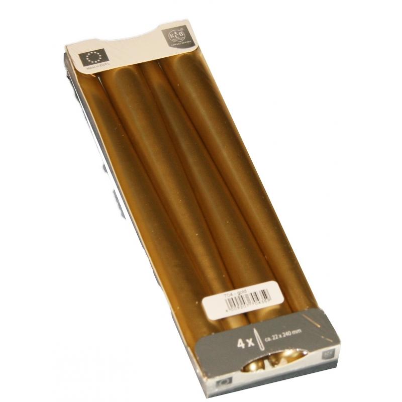 Woonaccessoires AlleKleurenShirts Gouden taps toelopende kaarsen 24 cm