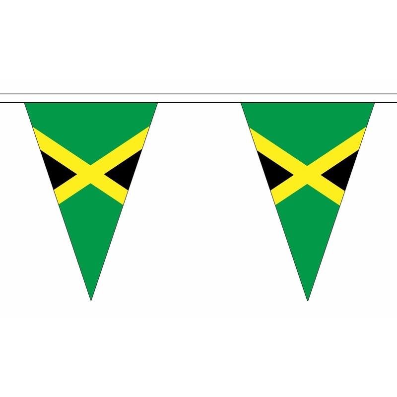 Jamaica slinger met puntvlaggetjes 5 meter AlleKleurenShirts Landen versiering en vlaggen